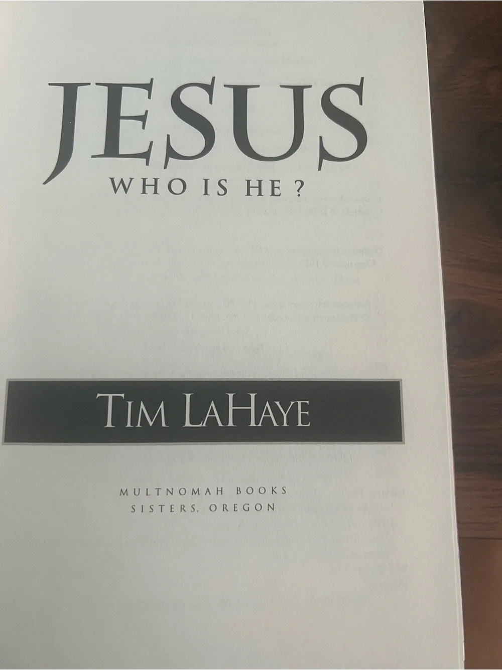 Tim LaHaye Jesus: Who Is He? Hardcover Multnomah Books 1996 Religion Index # 504